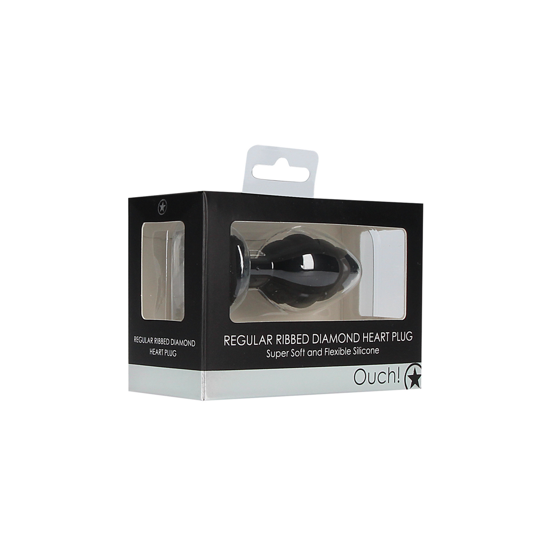 Ribbed Diamond Heart Plug - Regular - Image 2