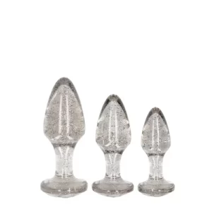 Acrylic Silverchip Butt Plug Set - Silver