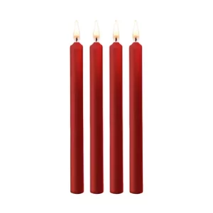 Teasing Wax Candles Large - Parafin - 4-pack - Red