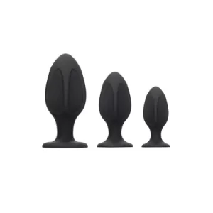 Diamond Shape Butt Plug Set - Black