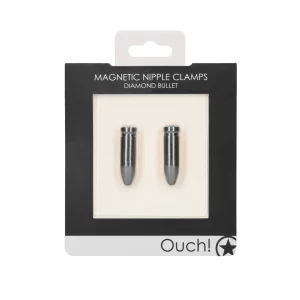 Magnetic Nipple Clamps - Diamond Bullet - Grey - grey