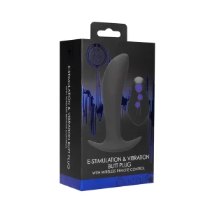 E-stim & Vibr Butt plug Wrls Rmt - Black