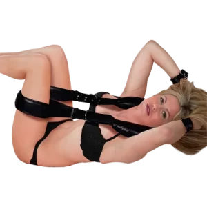Padded Thigh Sling with Hand Cuffs - Black
