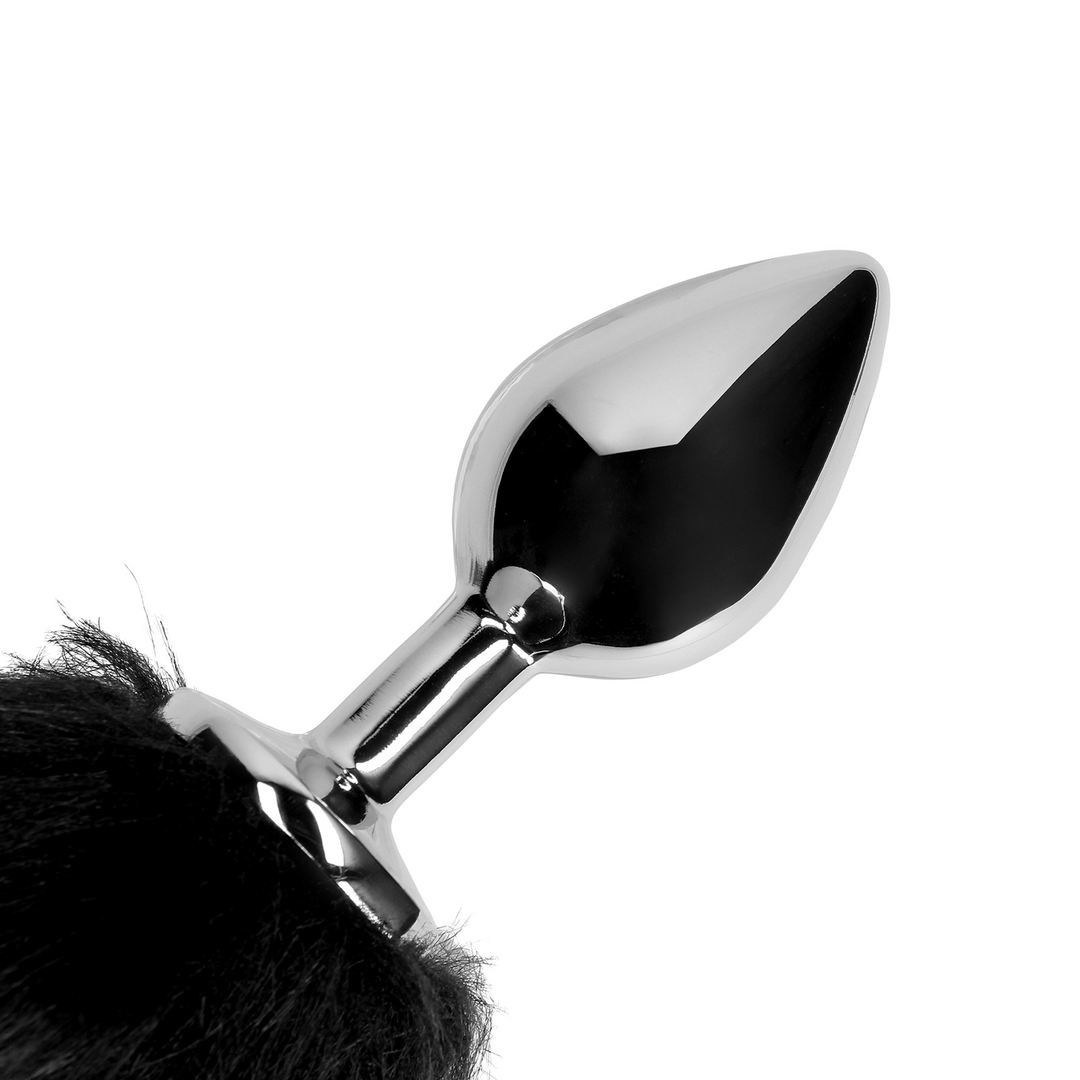 Fox Tail with Metal Butt Plug - Black - Image 7