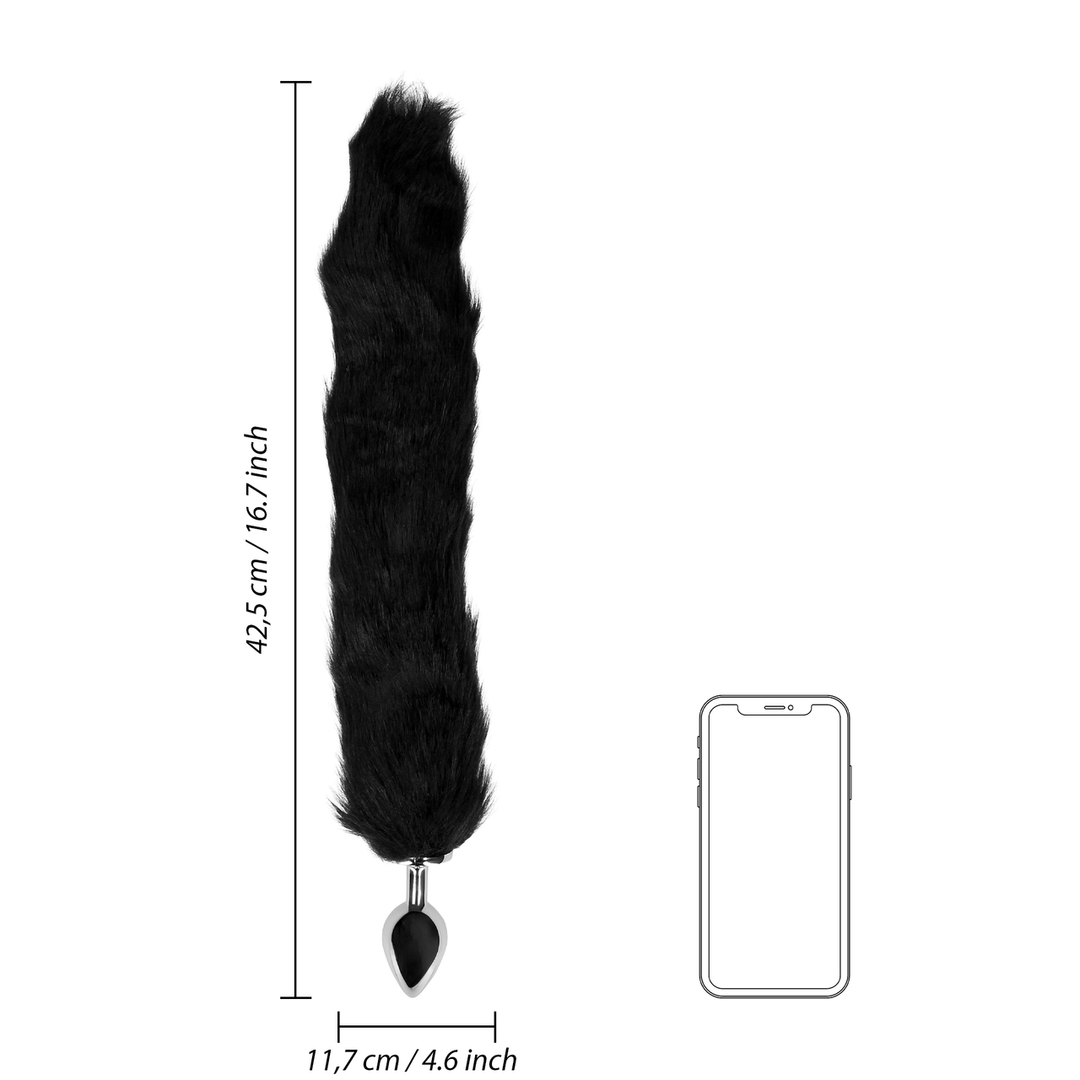 Fox Tail with Metal Butt Plug - Black - Image 9