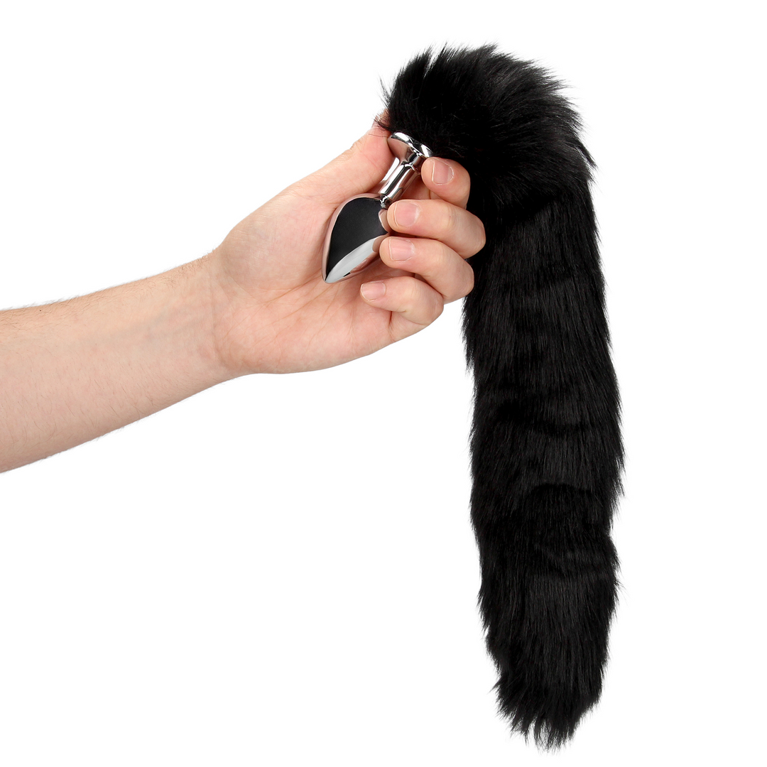 Fox Tail with Metal Butt Plug - Black - Image 10