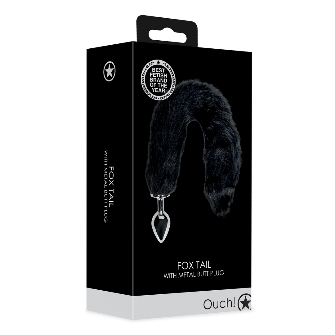 Fox Tail with Metal Butt Plug - Black - Image 2