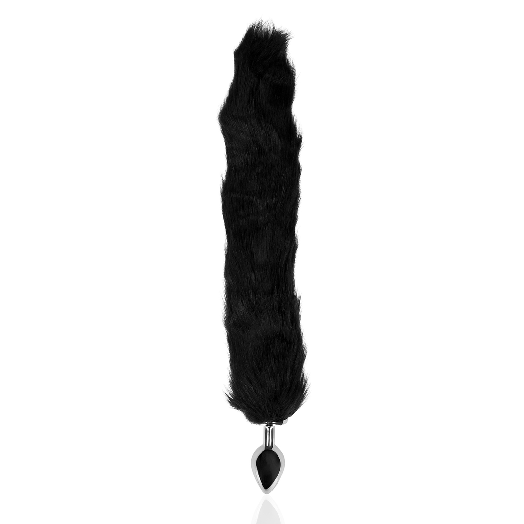 Fox Tail with Metal Butt Plug - Black - Image 4