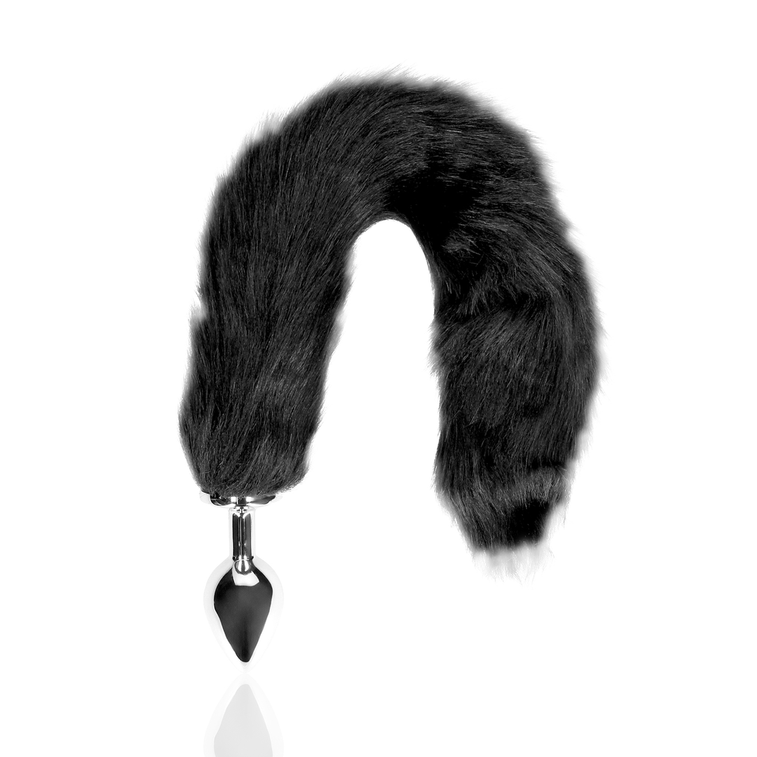 Fox Tail with Metal Butt Plug - Black - Image 5