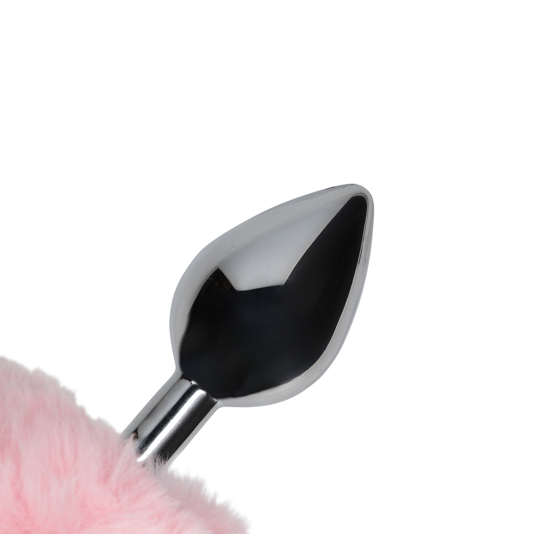 Bunny Tail with Metal Butt Plug - Pink - Image 8
