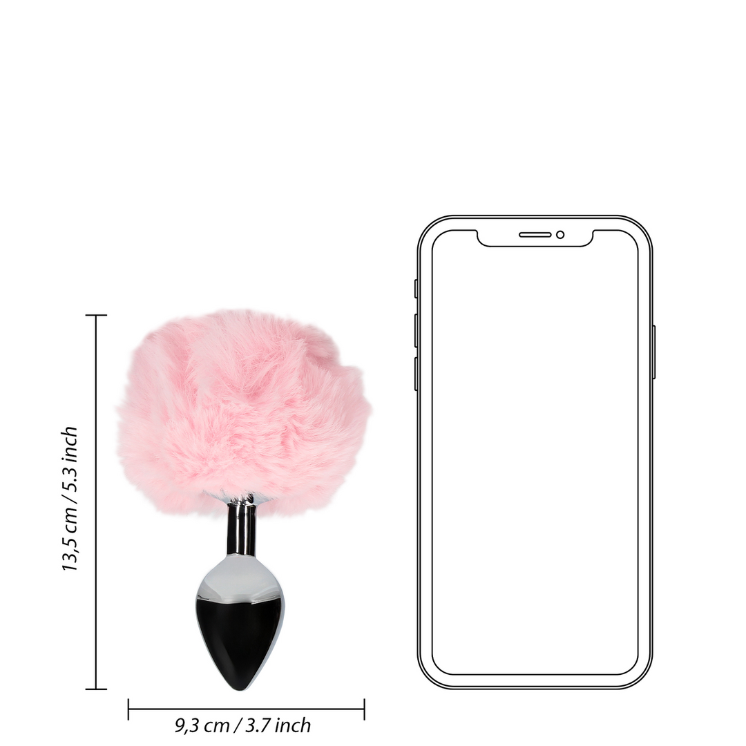 Bunny Tail with Metal Butt Plug - Pink - Image 10
