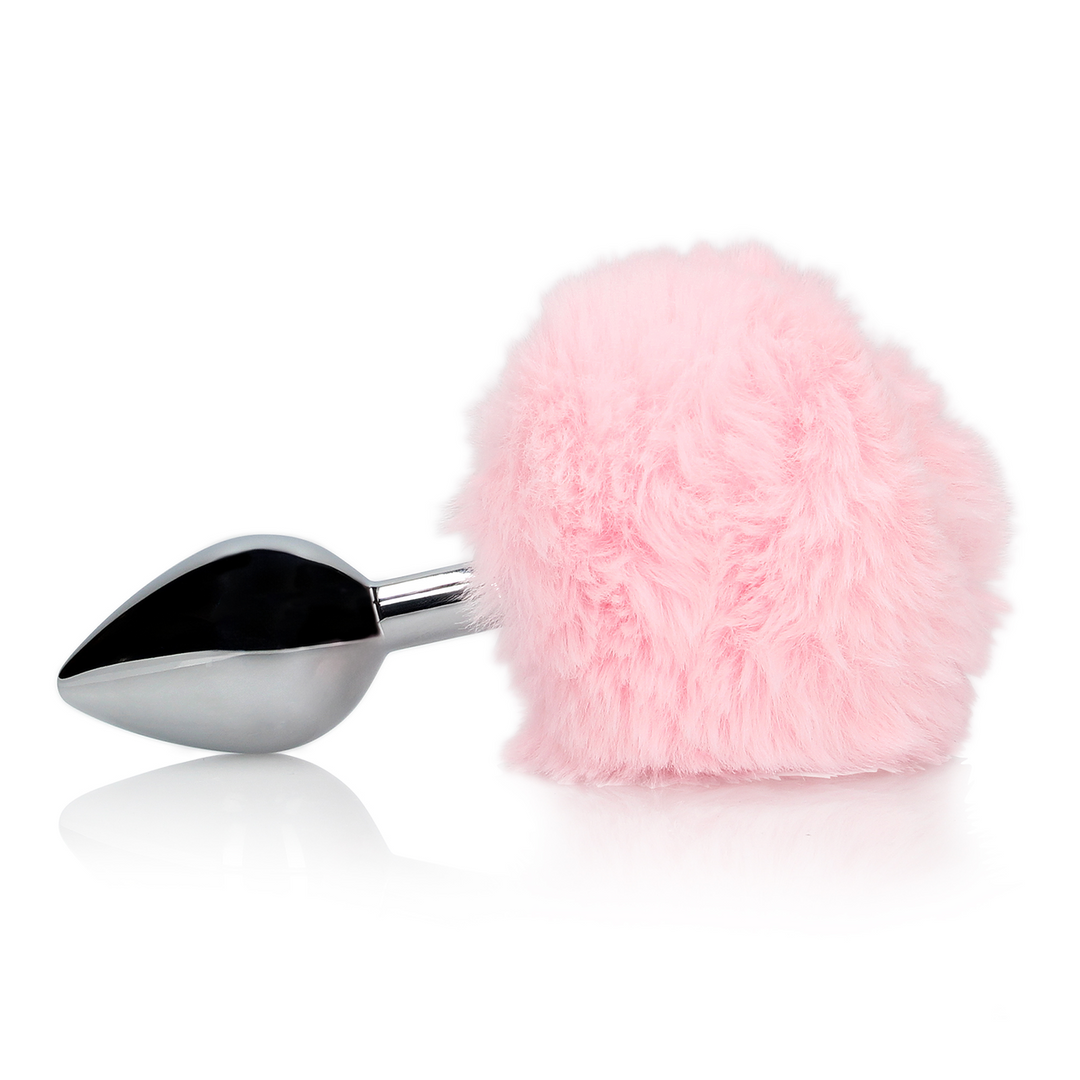 Bunny Tail with Metal Butt Plug - Pink - Image 5