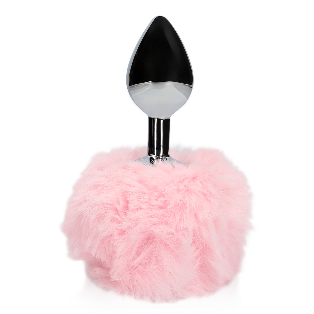 Bunny Tail with Metal Butt Plug - Pink - Image 6