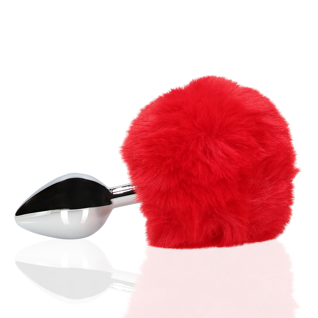 Bunny Tail with Metal Butt Plug - Red - Image 5