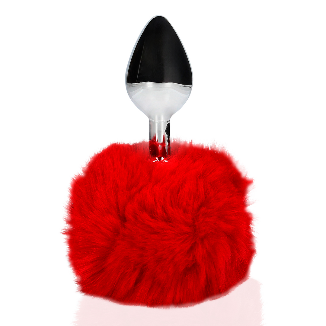 Bunny Tail with Metal Butt Plug - Red - Image 6