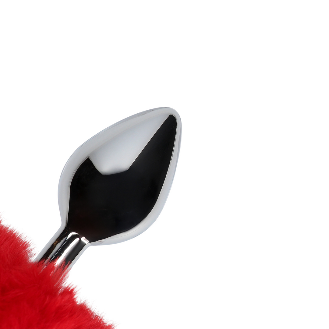 Bunny Tail with Metal Butt Plug - Red - Image 9