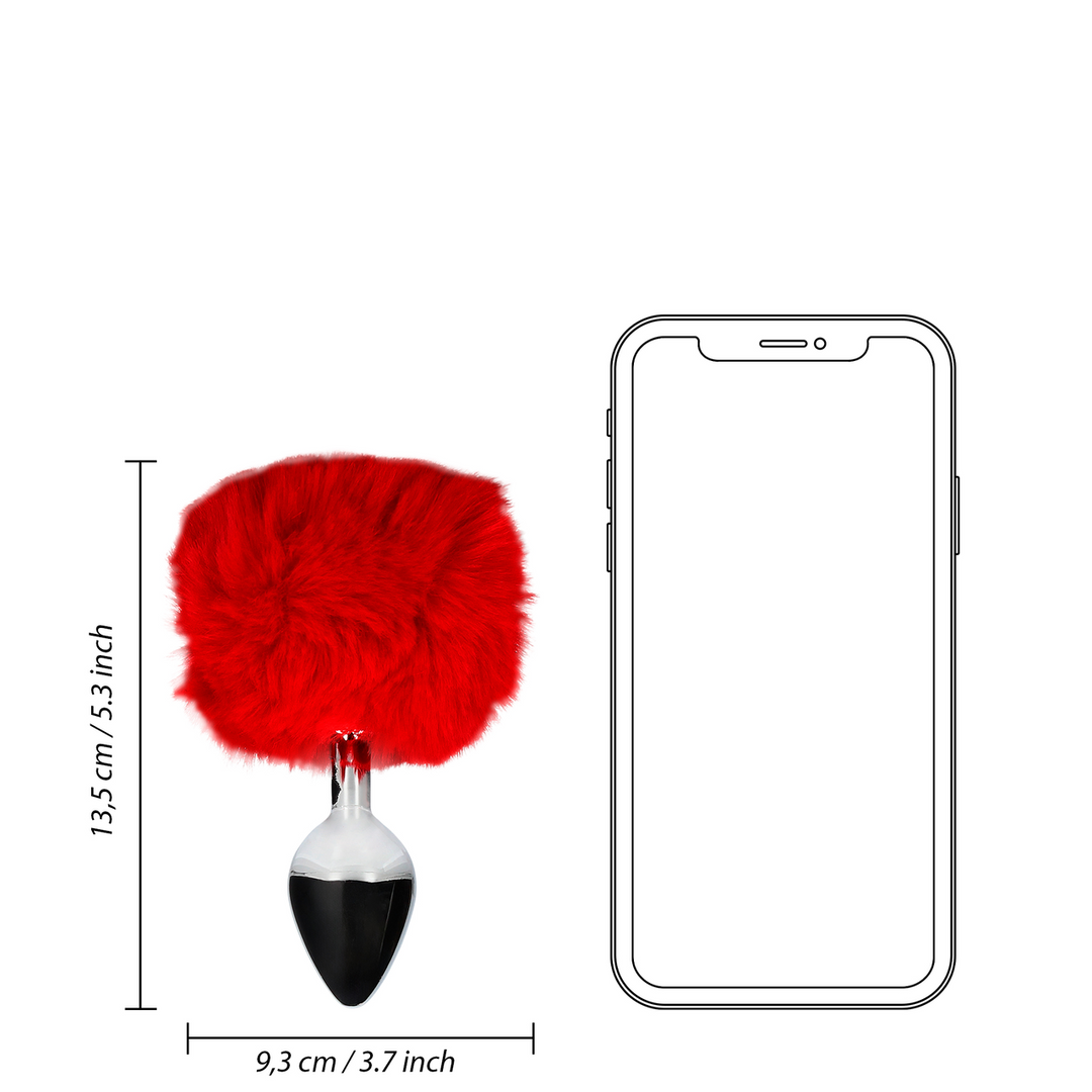 Bunny Tail with Metal Butt Plug - Red - Image 11