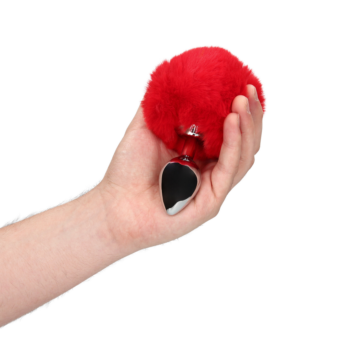 Bunny Tail with Metal Butt Plug - Red - Image 12