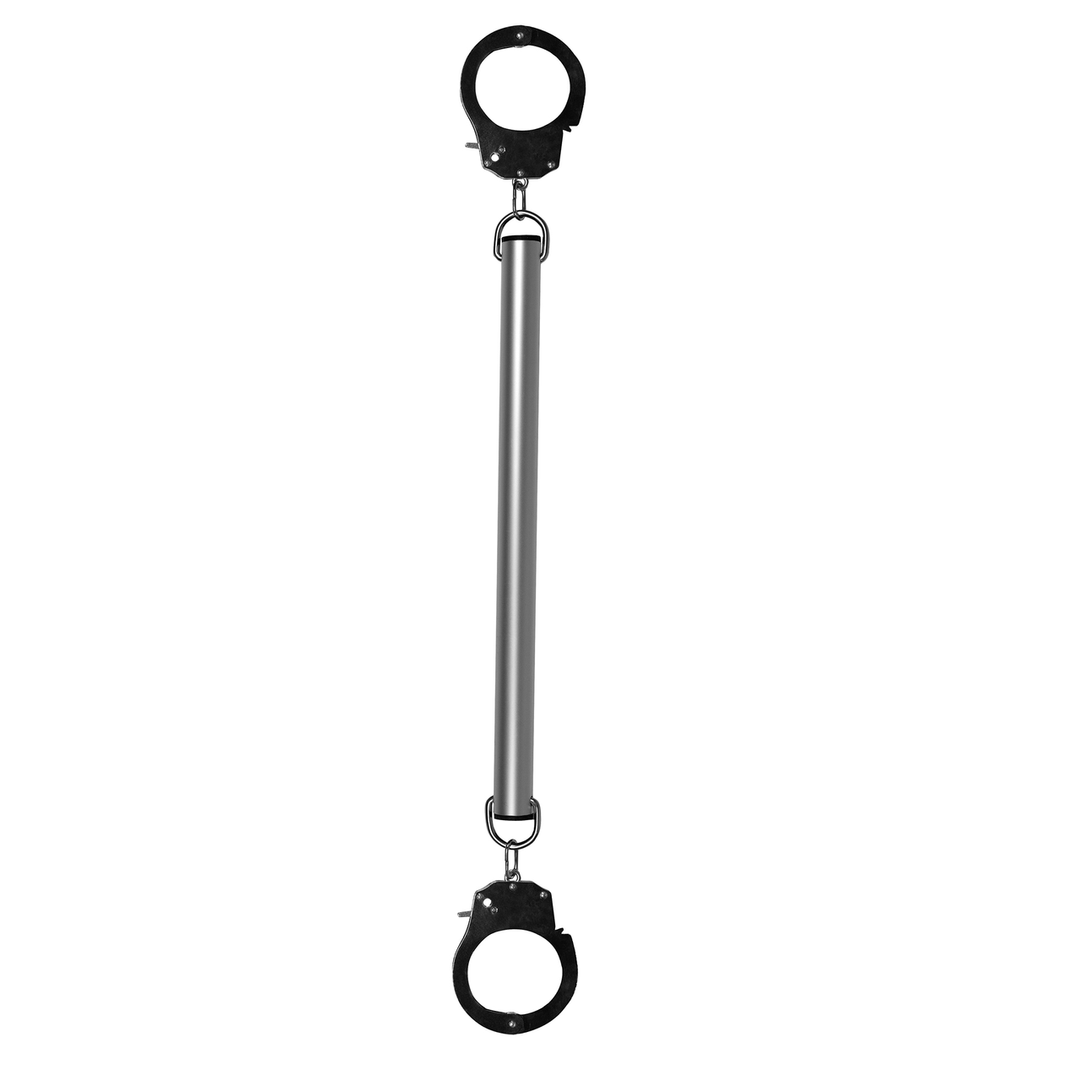 Spreader Bar with Hand or Ankle Cuffs - Silver - Image 4