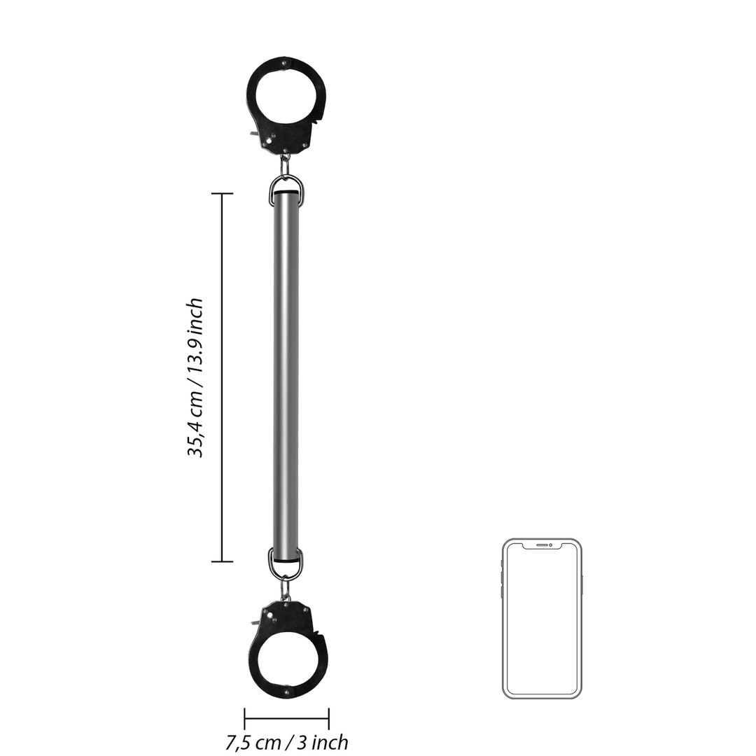 Spreader Bar with Hand or Ankle Cuffs - Silver - Image 7
