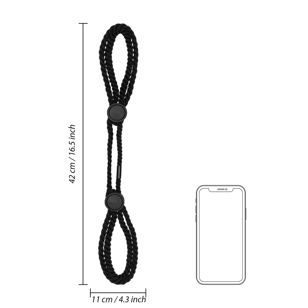 Adjustable Rope Hand Cuffs - Black - Image 7