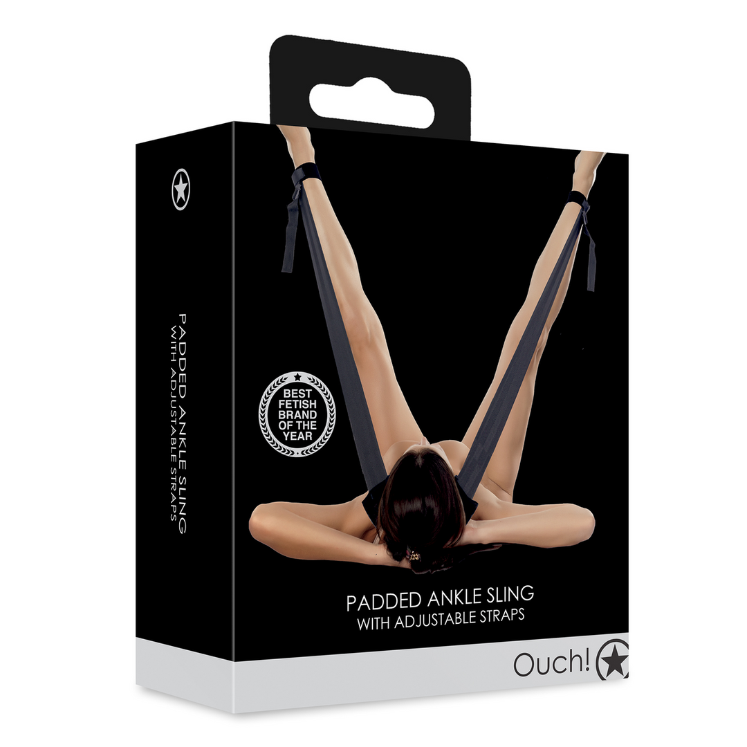Padded Ankle Sling with Adjustable Straps - Black - Image 2
