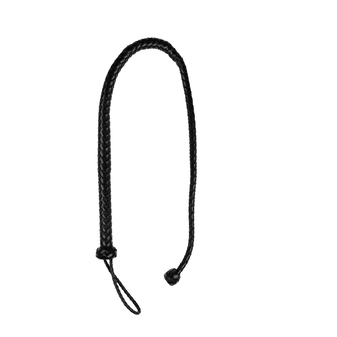 PU Leather Whip with Knot Detail - Black - Image 3