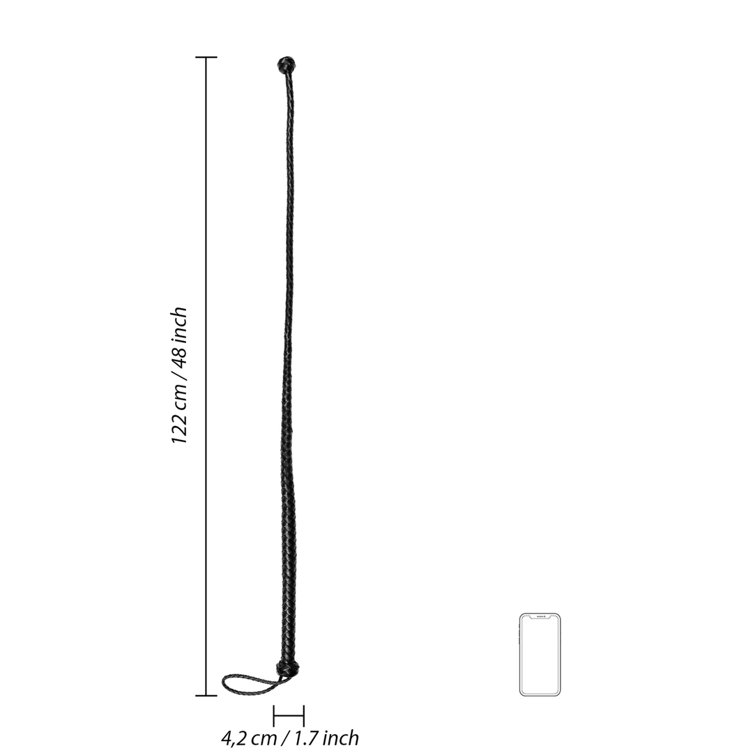 PU Leather Whip with Knot Detail - Black - Image 6