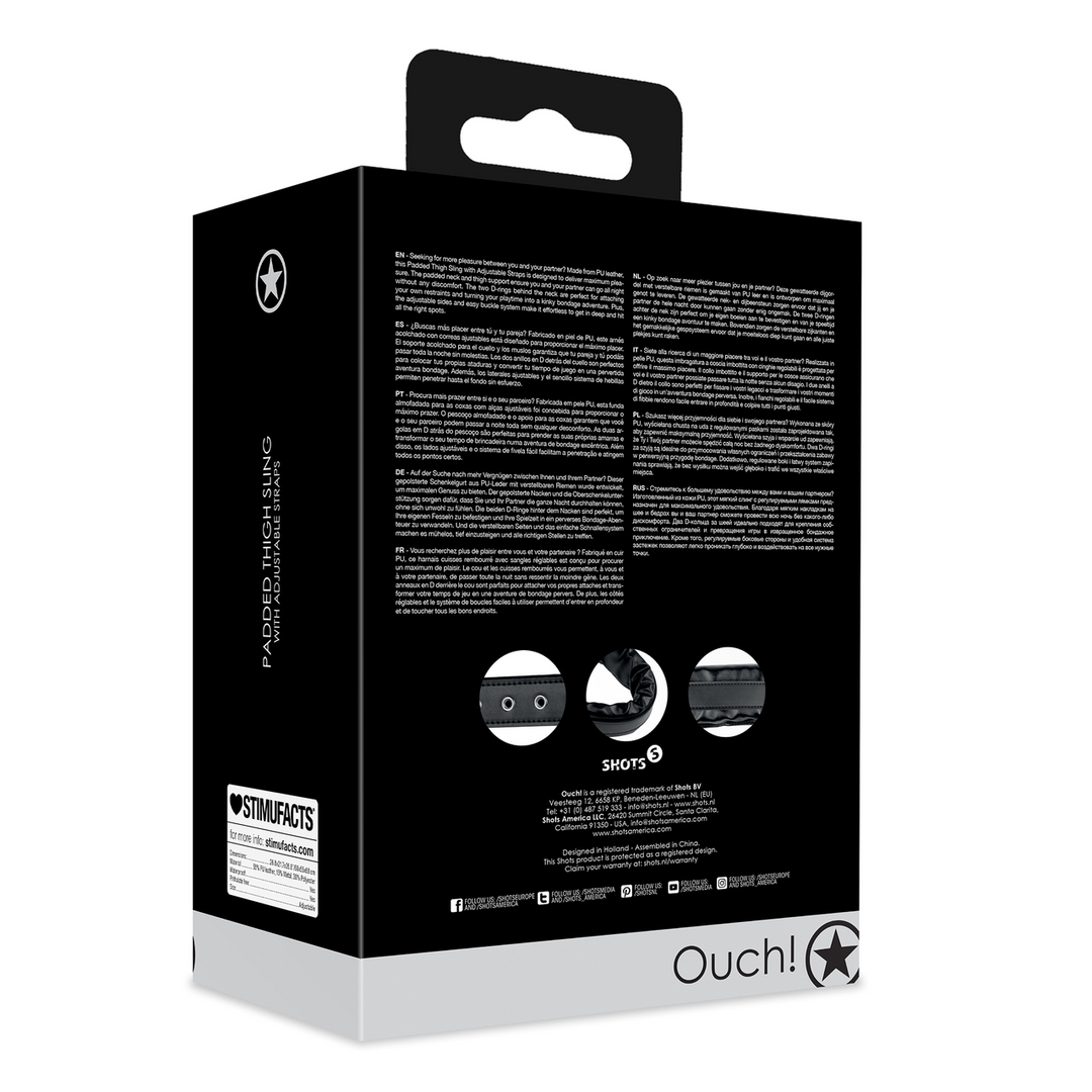 Padded Thigh Sling with Adjustable Straps - Black - Image 3