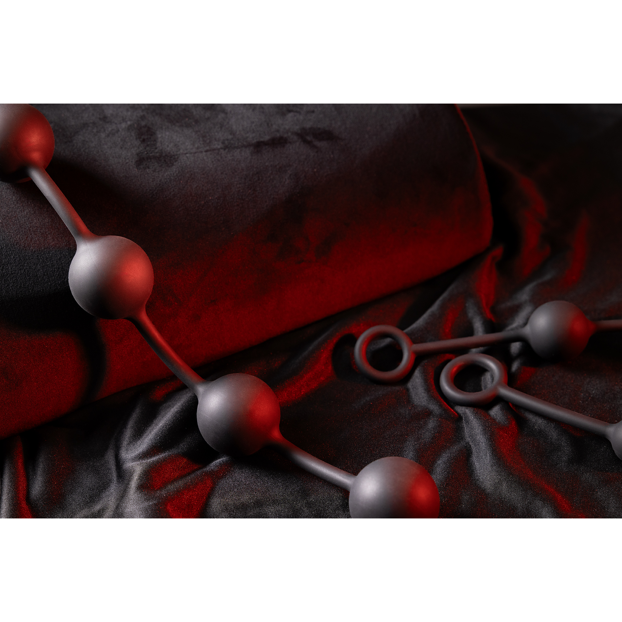 Silicone Anal Balls - Large - Black - Image 5