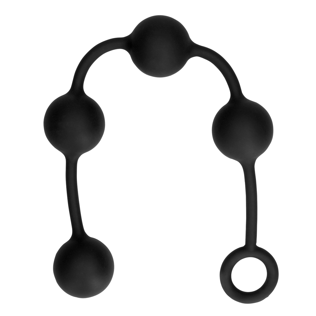 Silicone Anal Balls - Large - Black - Image 4