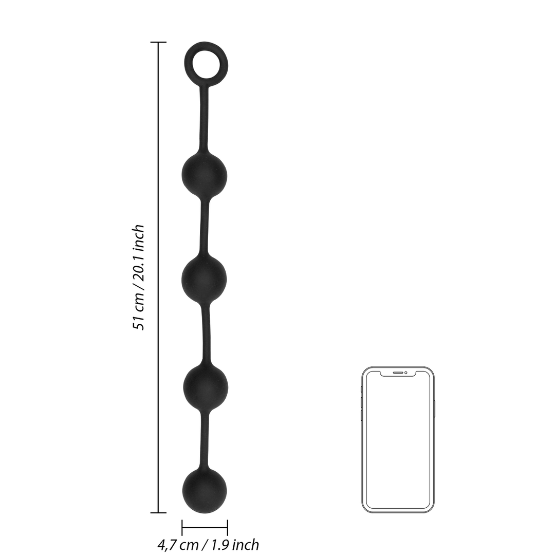 Silicone Anal Balls - Large - Black - Image 8