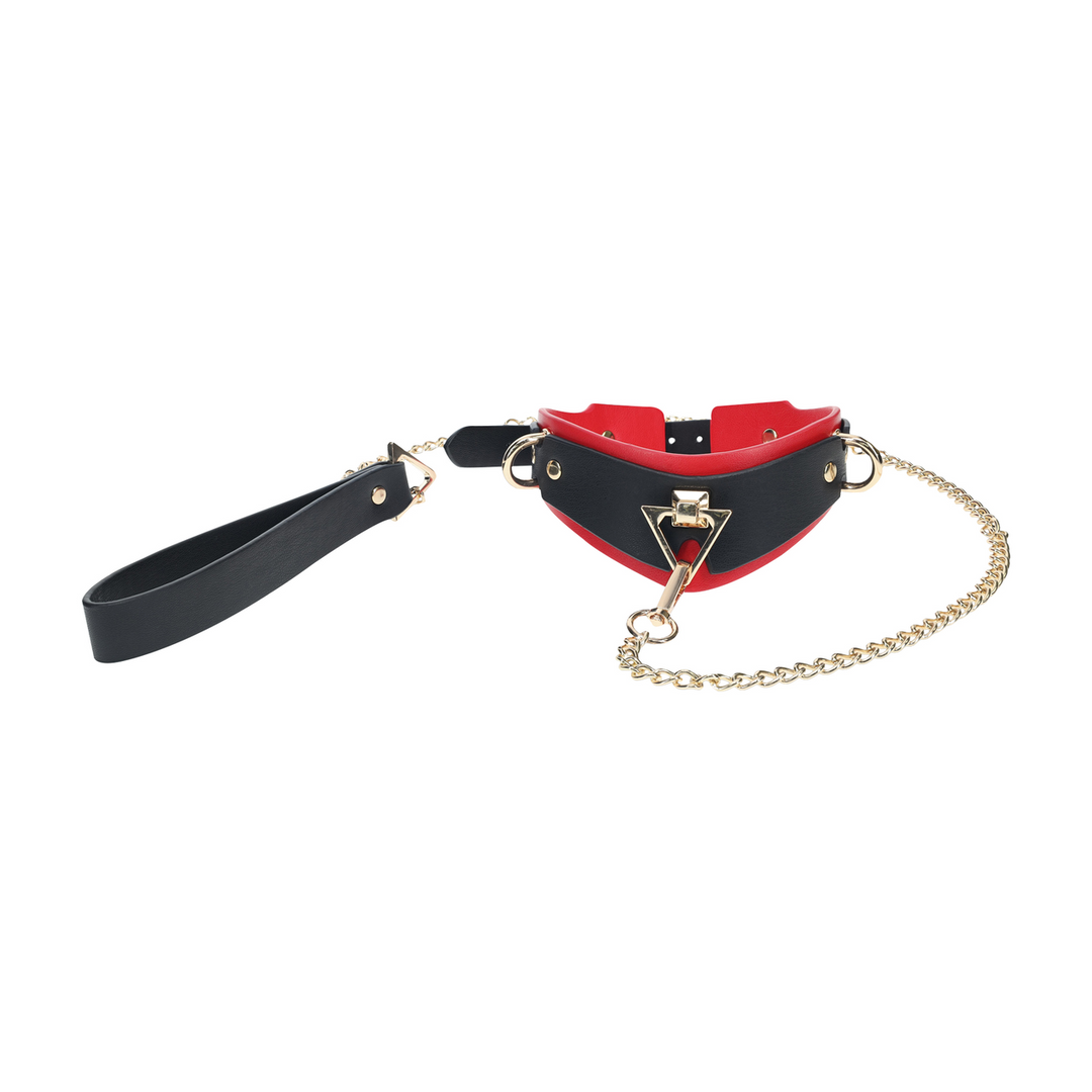 Milan Collection - Collar with Leash - Black/Red - Image 4
