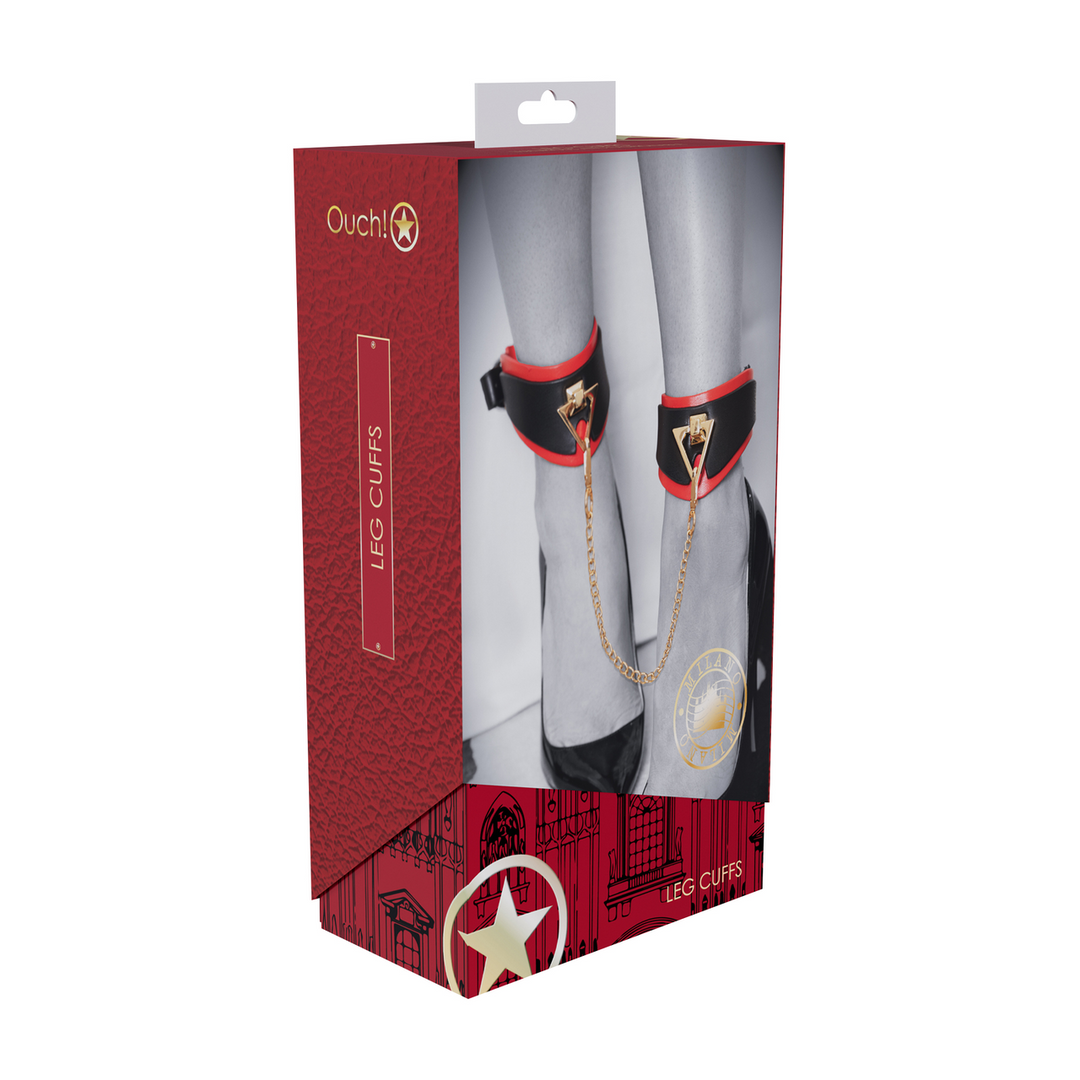 Milan Collection - Leg Cuffs - Black/Red - Image 2