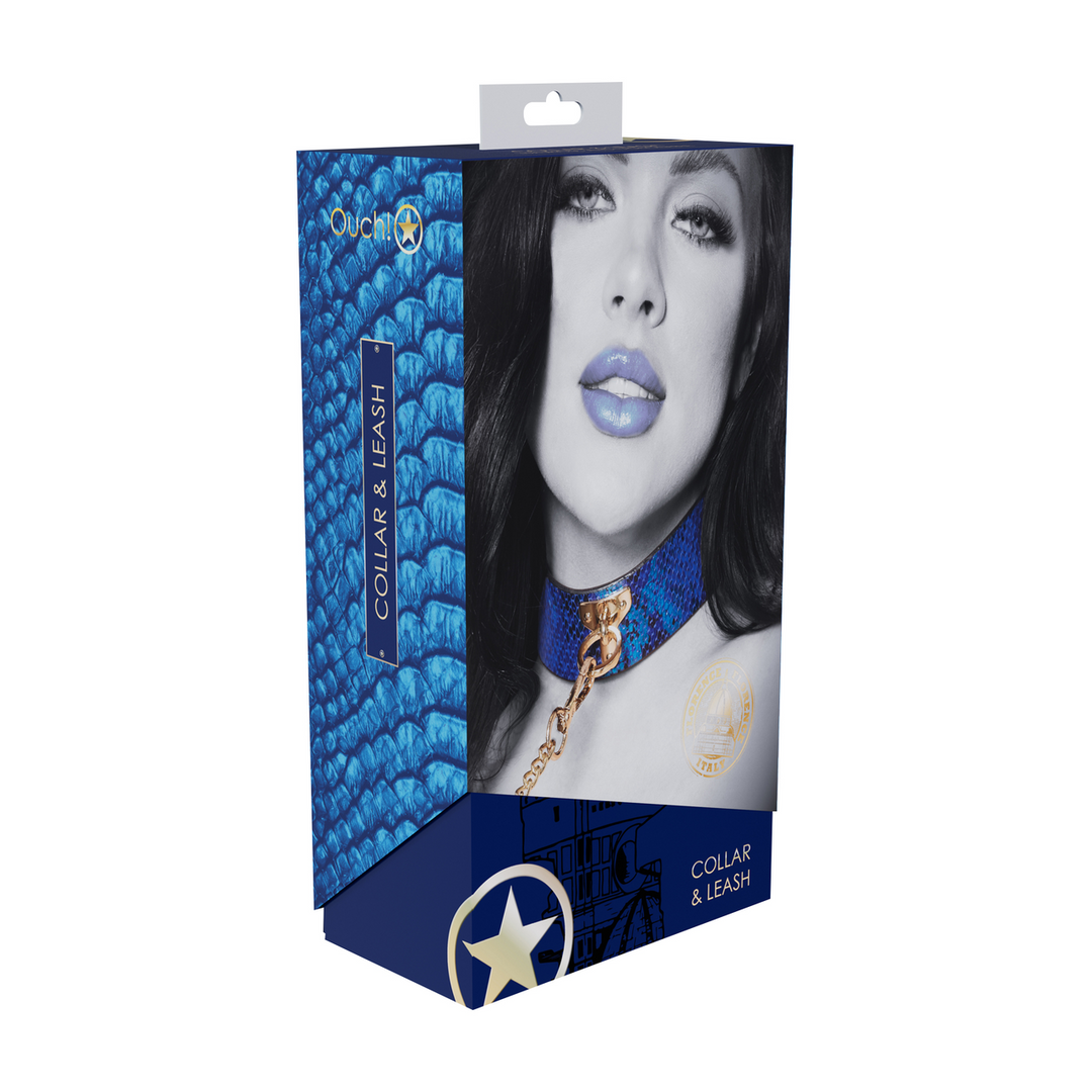 Florence Collection - Collar with Leash - Blue - Image 2