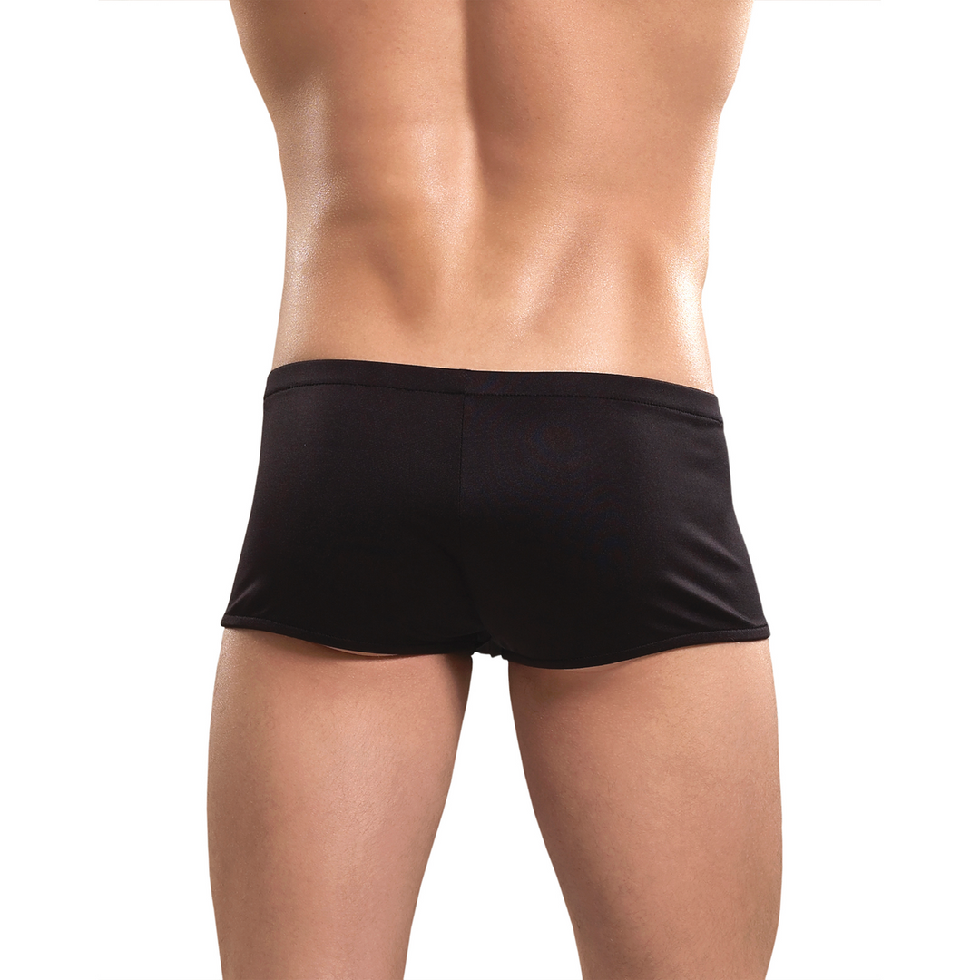 Zipper Short with Red Cockring - S/M - Black - Image 2