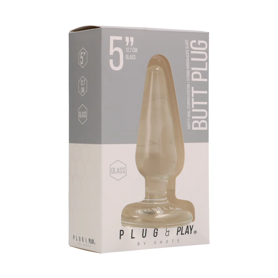 Butt Plug - Basic - 5 Inch - Glass - transparant
