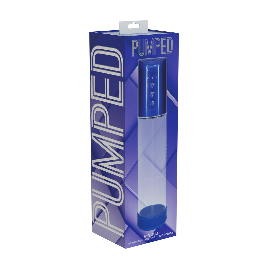 HyperPump - Rechargeable Penis Pump - Metallic Blue - Image 2
