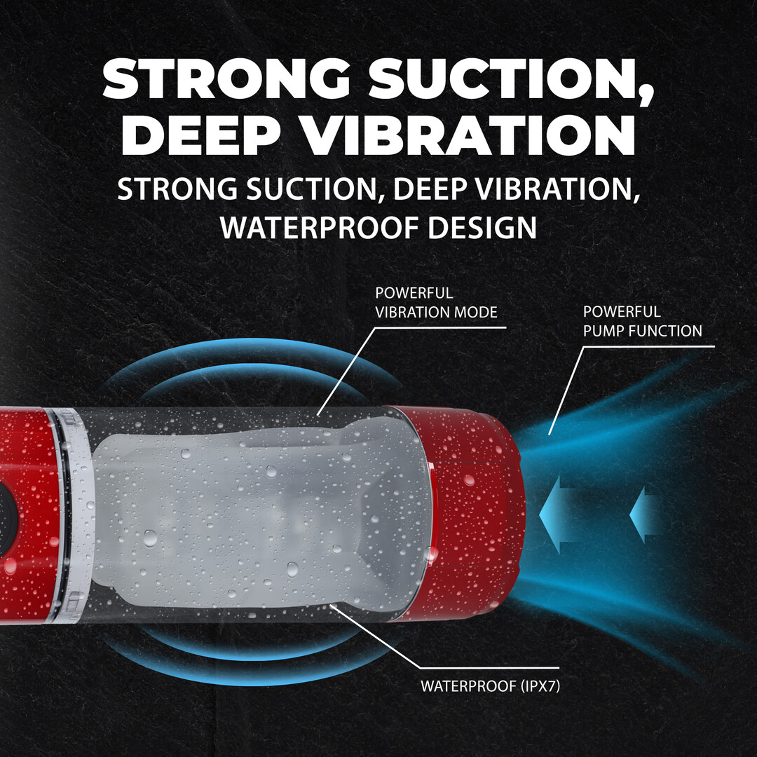TechnoThrust - Automatic Waterproof Masturbator Pump - Metallic Red - Image 4