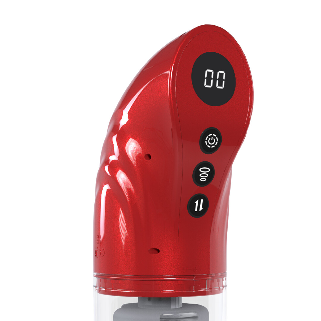 StrokeMate - Suction Rotation and Thrusting Masturbator Pump - Metallic Red - Image 8