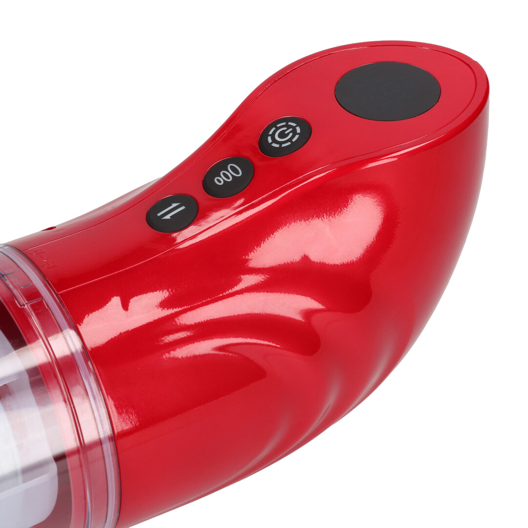 StrokeMate - Suction Rotation and Thrusting Masturbator Pump - Metallic Red - Image 9