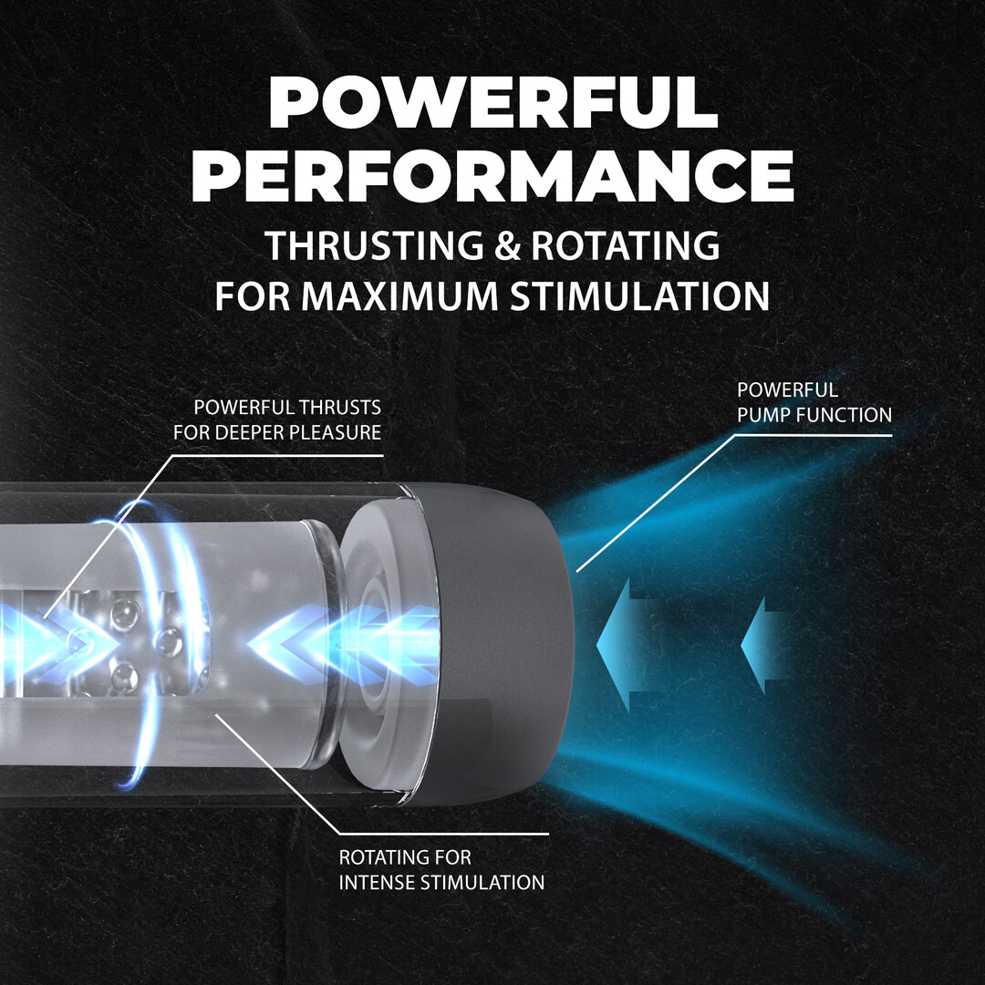 Vortex - Suction Rotation and Thrusting Masturbator Pump - Gun Metal - Image 6