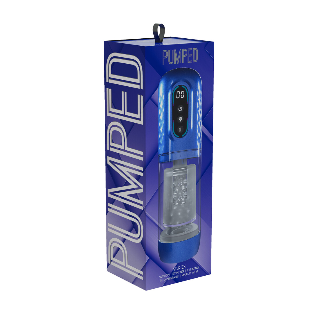 Vortex - Suction Rotation and Thrusting Masturbator Pump - Metallic Blue - Image 2