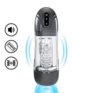 SonicPull - Suction and Vibration Masturbator Pump - Multimedia Enhanced - Gun Metal