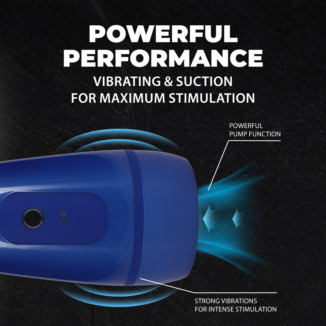 Pulsar - Negative Pressure Suction and Vibration Masturbator Pump - Metallic Blue - Image 5