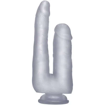 Realistic Double Cock - 9 Inch - Translucent