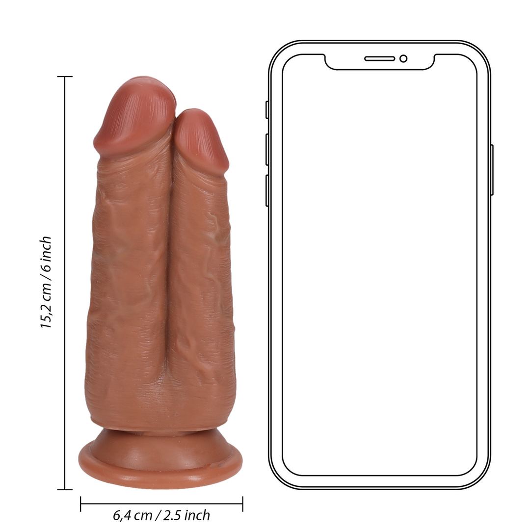 Two in One Dildo 5/6 - 12,7/15,2 cm - Tan - Image 6