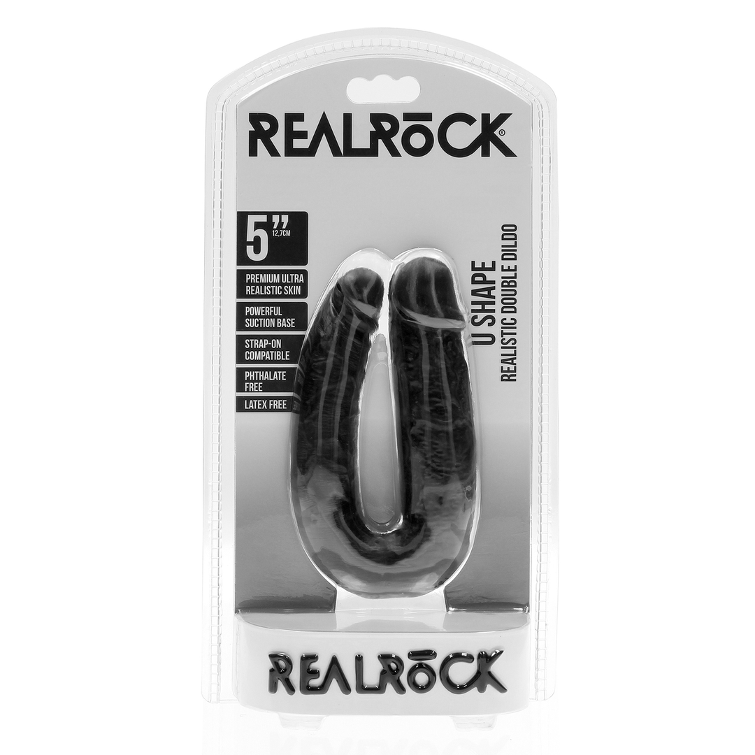 U Shaped Double Dildo 5 / 12,7 cm - Black - Image 2
