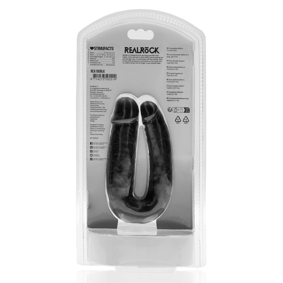 U Shaped Double Dildo 5 / 12,7 cm - Black - Image 3