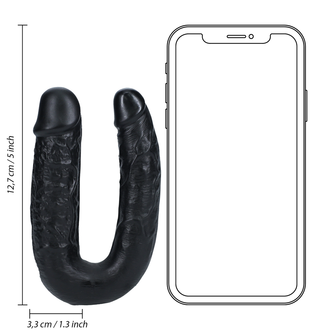 U Shaped Double Dildo 5 / 12,7 cm - Black - Image 7